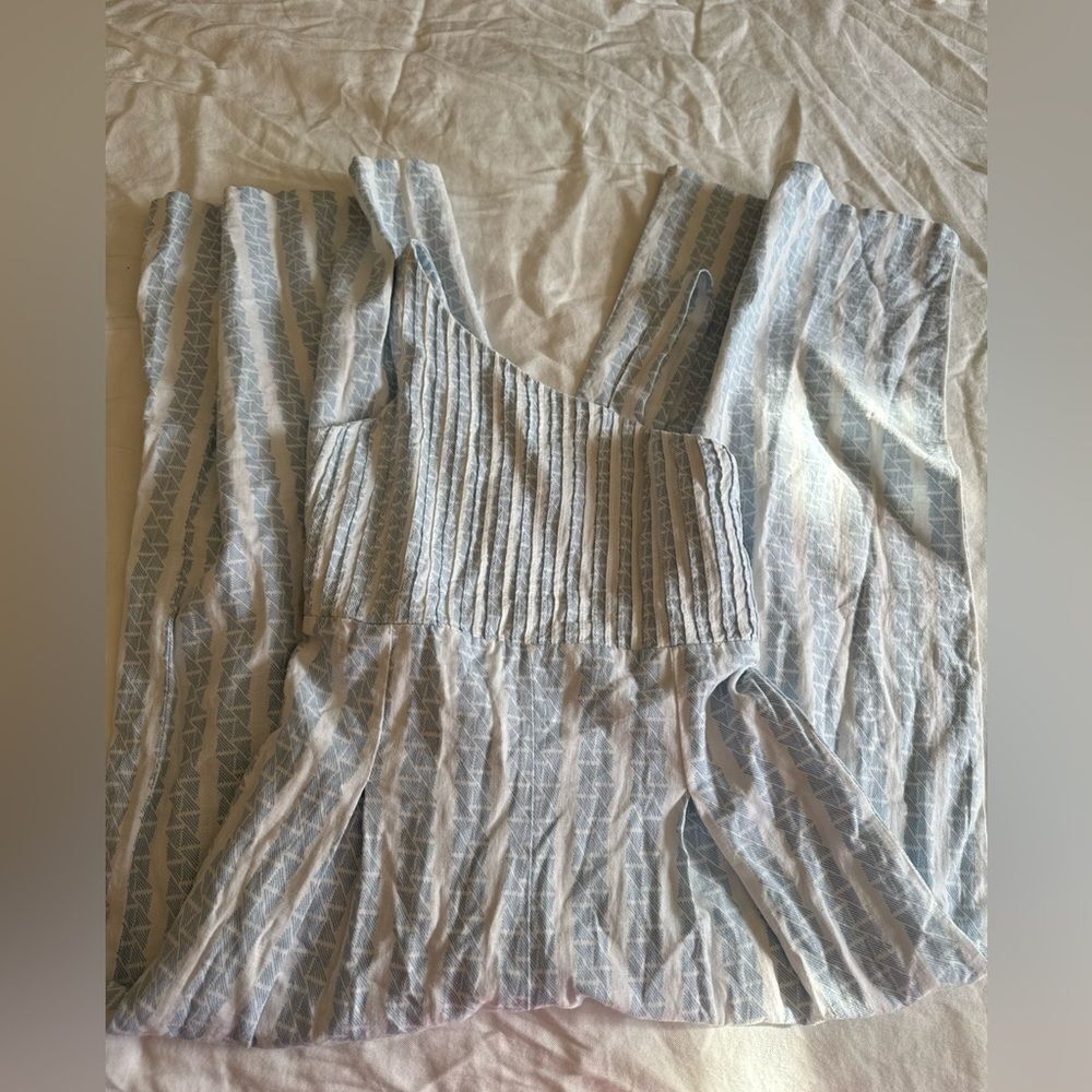 Geo Print Asymmetrical Jumpsuit, Blue - Picture 4 of 9